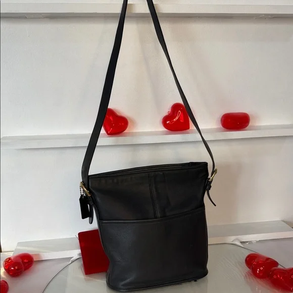 Coach Vintage 4153 Black Leather Messenger Bag❤️❤️❤️🎀 - Picture 14 of 15